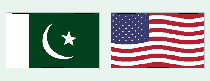 Animated Pakistan and United States flags